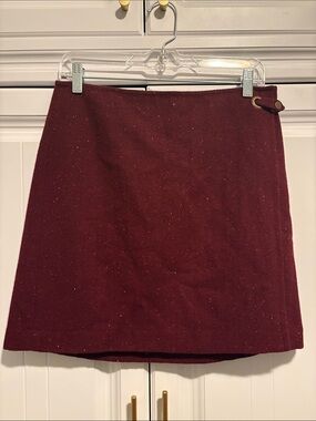 Banana Republic Burgundy A-Line Skirt with Side Ring Accent